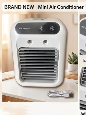 Portable Mini Air Cooler - White and Gray